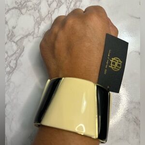 House of Harlow 1960 Black and Cream Cuff Bracelet